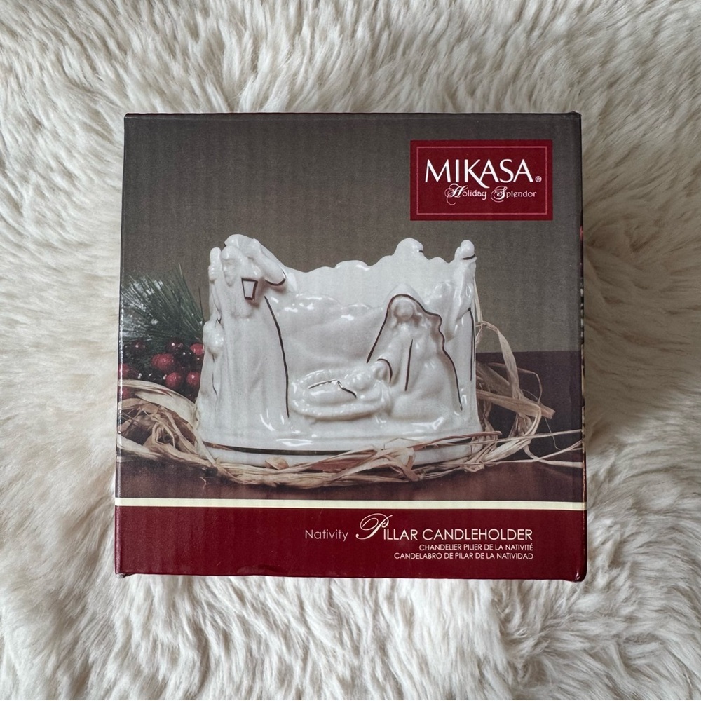 Mikasa Red Nativity Candleholder